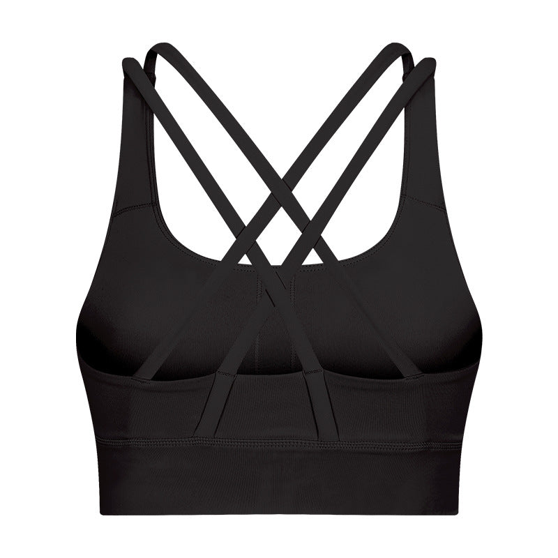 Shockproof Sports Bra Women Crisscross Back Running Yoga Workout Top