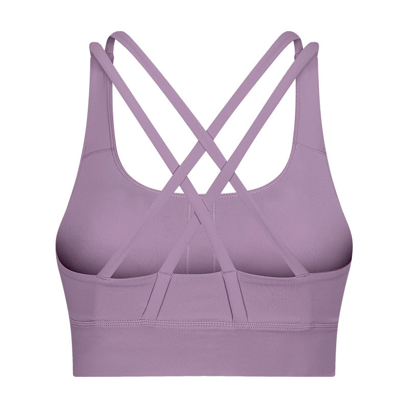 Shockproof Sports Bra Women Crisscross Back Running Yoga Workout Top