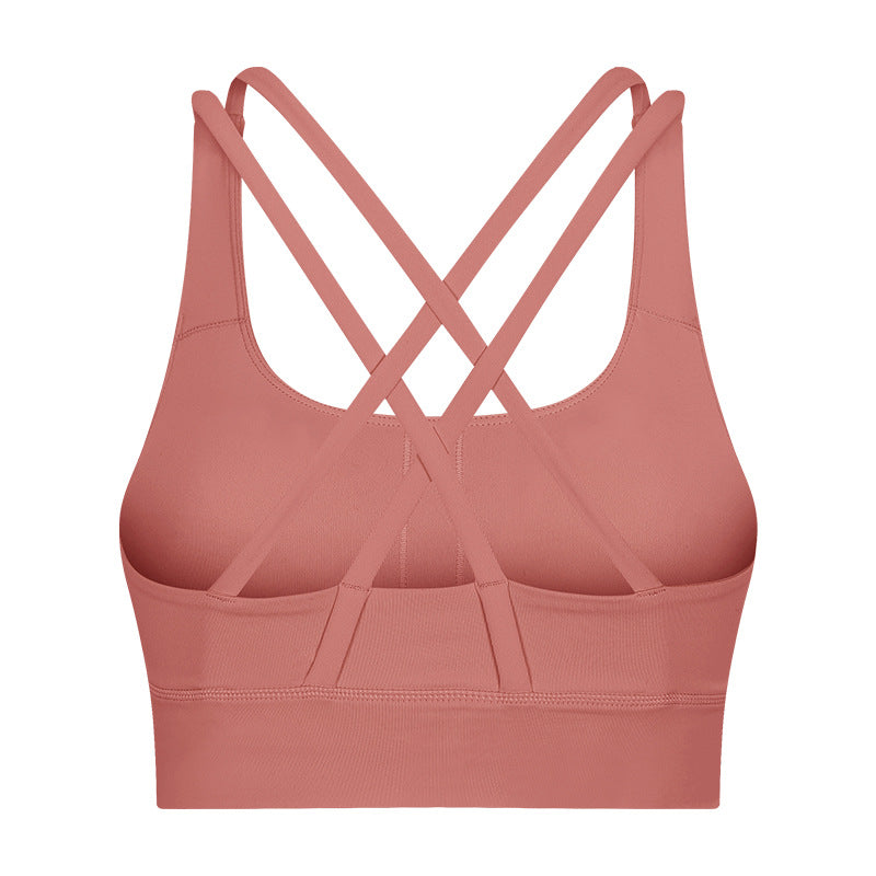Shockproof Sports Bra Women Crisscross Back Running Yoga Workout Top