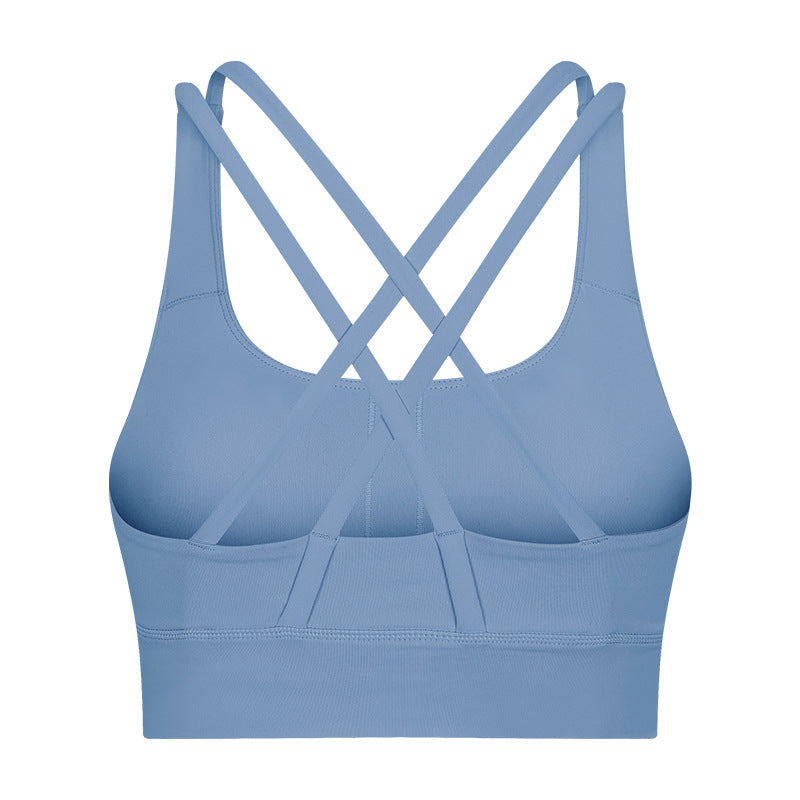 Shockproof Sports Bra Women Crisscross Back Running Yoga Workout Top