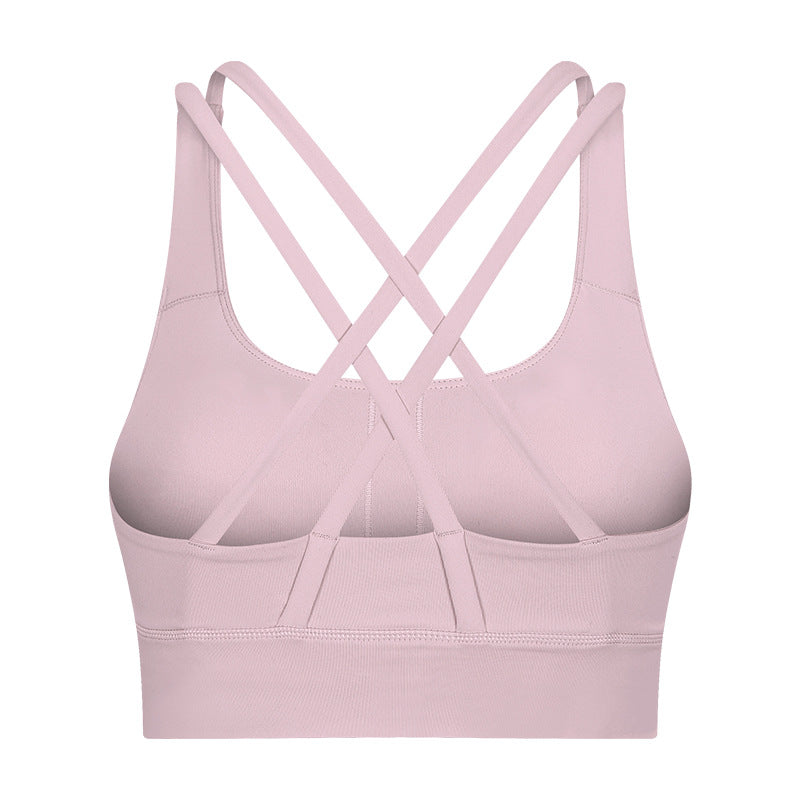 Shockproof Sports Bra Women Crisscross Back Running Yoga Workout Top