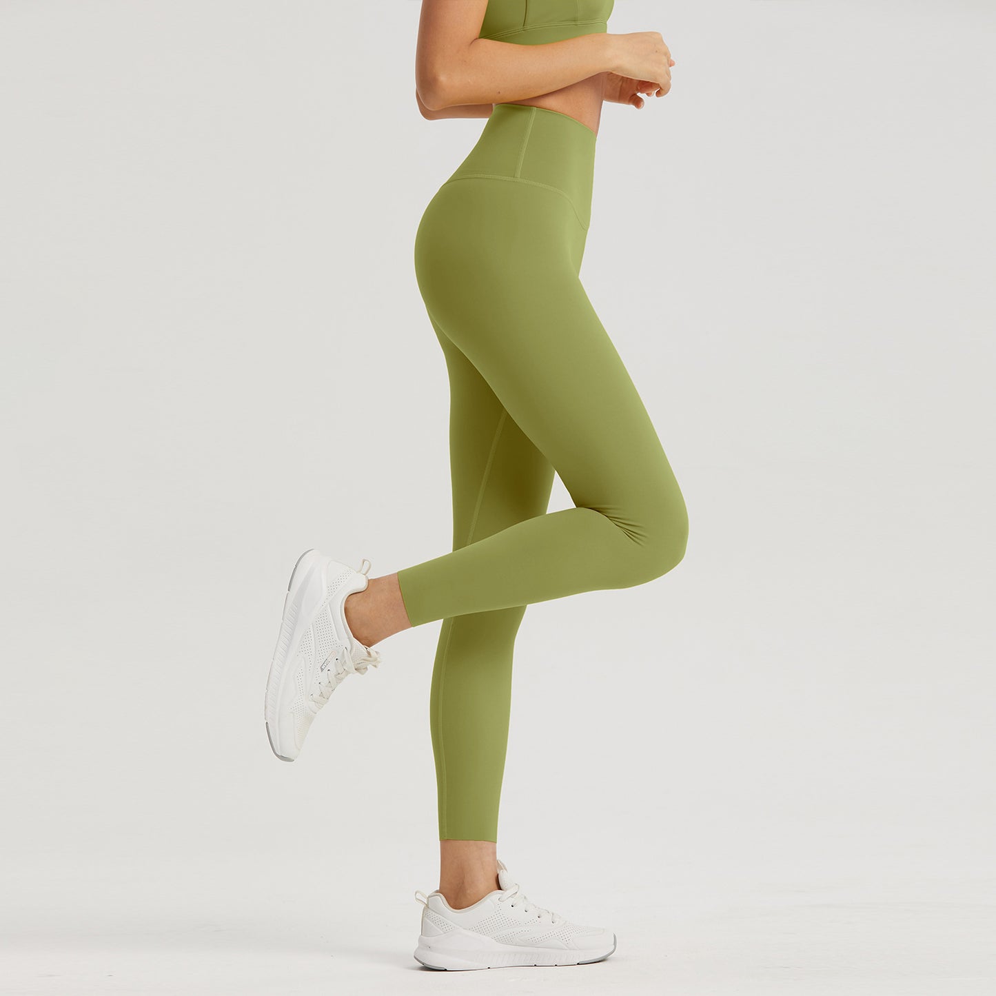 Lycra Jelly Waistband Yoga Pants Women High Waist Tummy Control Workout Leggings