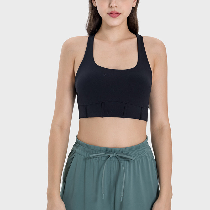 Nylon Sports Bra Women Moisture Wicking Shockproof Back Support Yoga Top