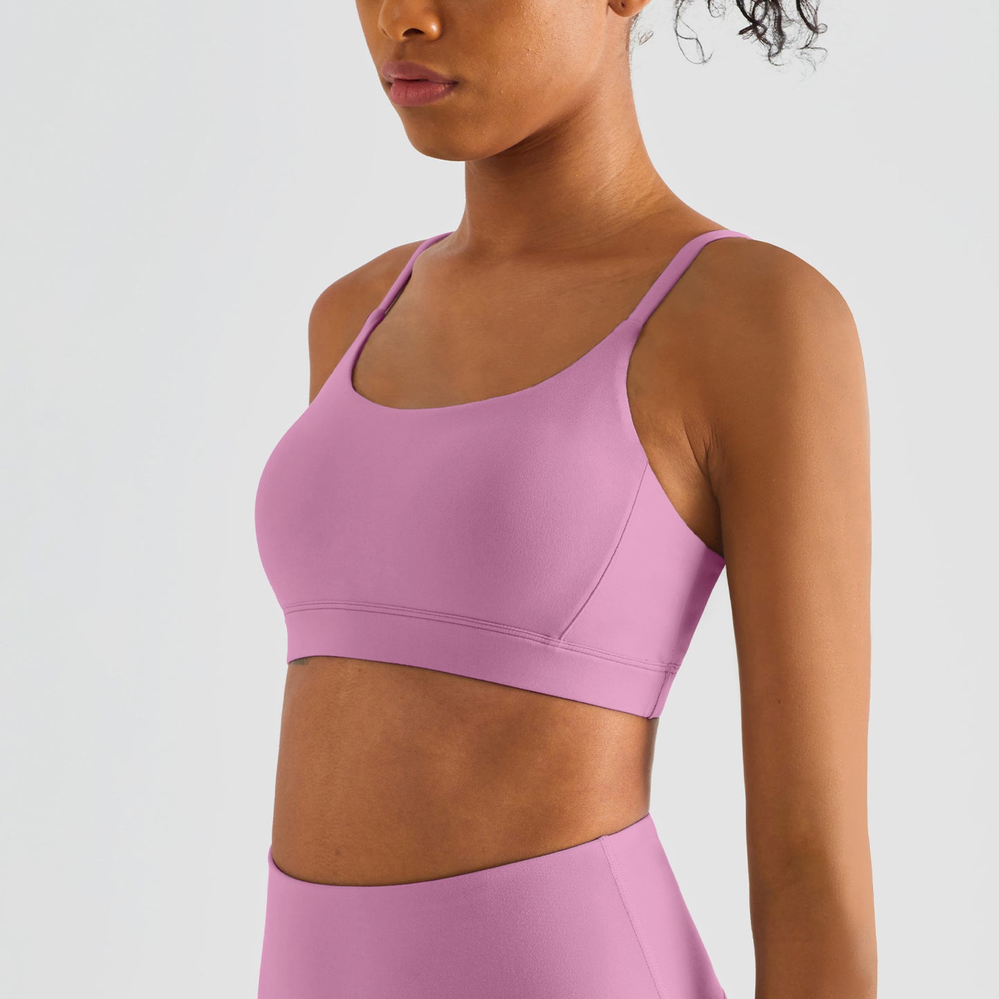 Luxury Lycra Yoga Tank Women Brushed Back Sports Bra Slim Strap Workout Top