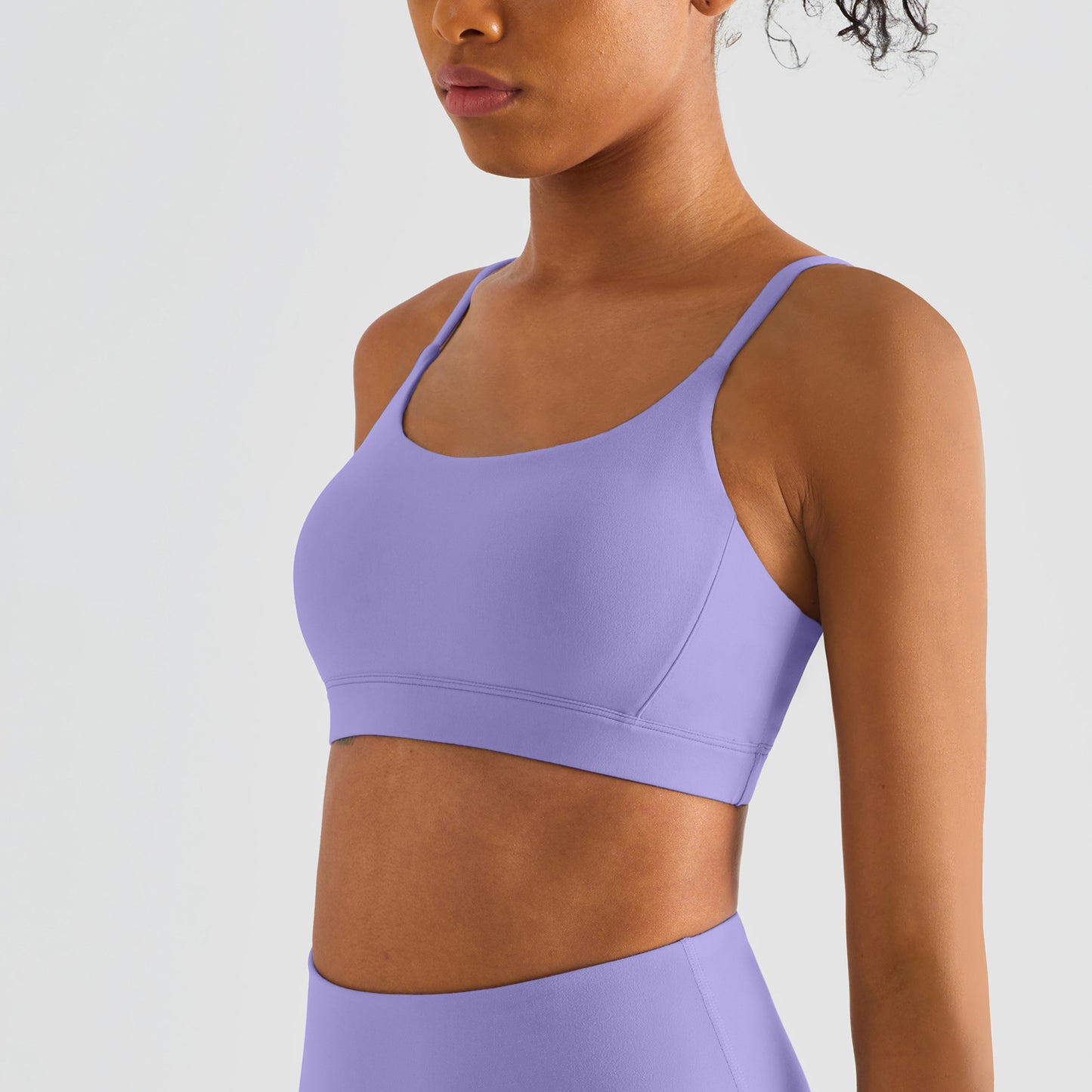 Luxury Lycra Yoga Tank Women Brushed Back Sports Bra Slim Strap Workout Top