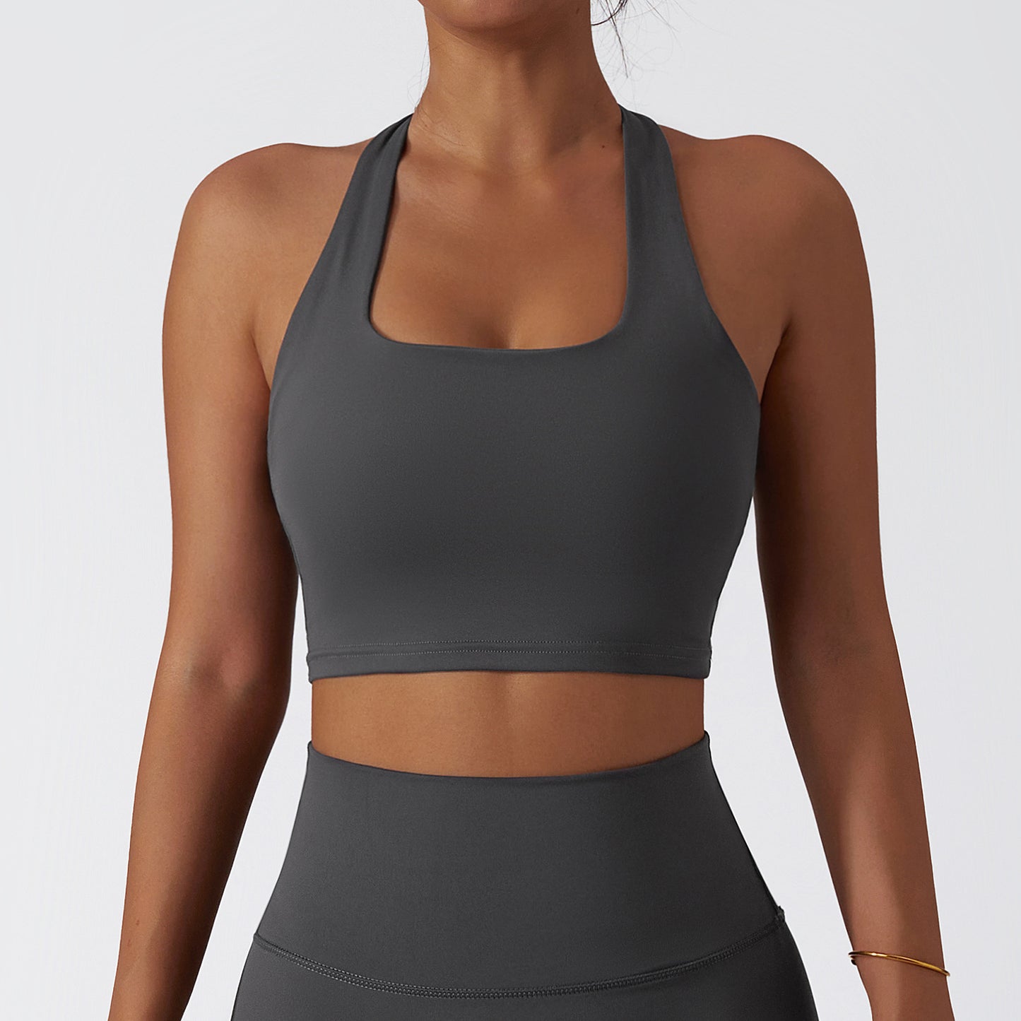 Halter Neck Sports Bra Quick Dry Shockproof Yoga Top Women