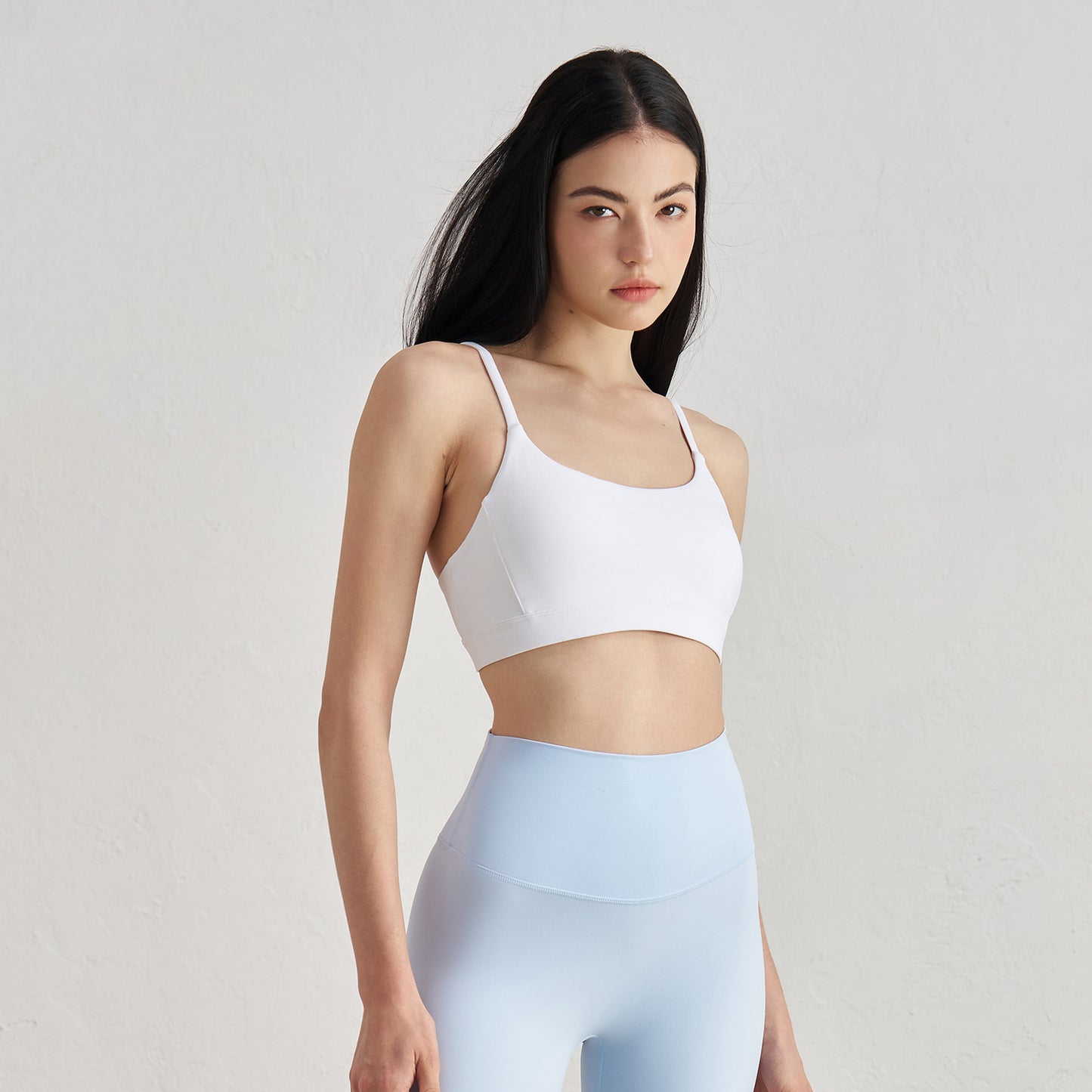 Luxury Lycra Yoga Tank Women Brushed Back Sports Bra Slim Strap Workout Top