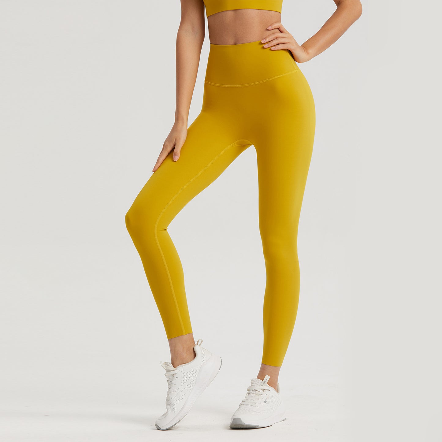 Lycra Jelly Waistband Yoga Pants Women High Waist Tummy Control Workout Leggings