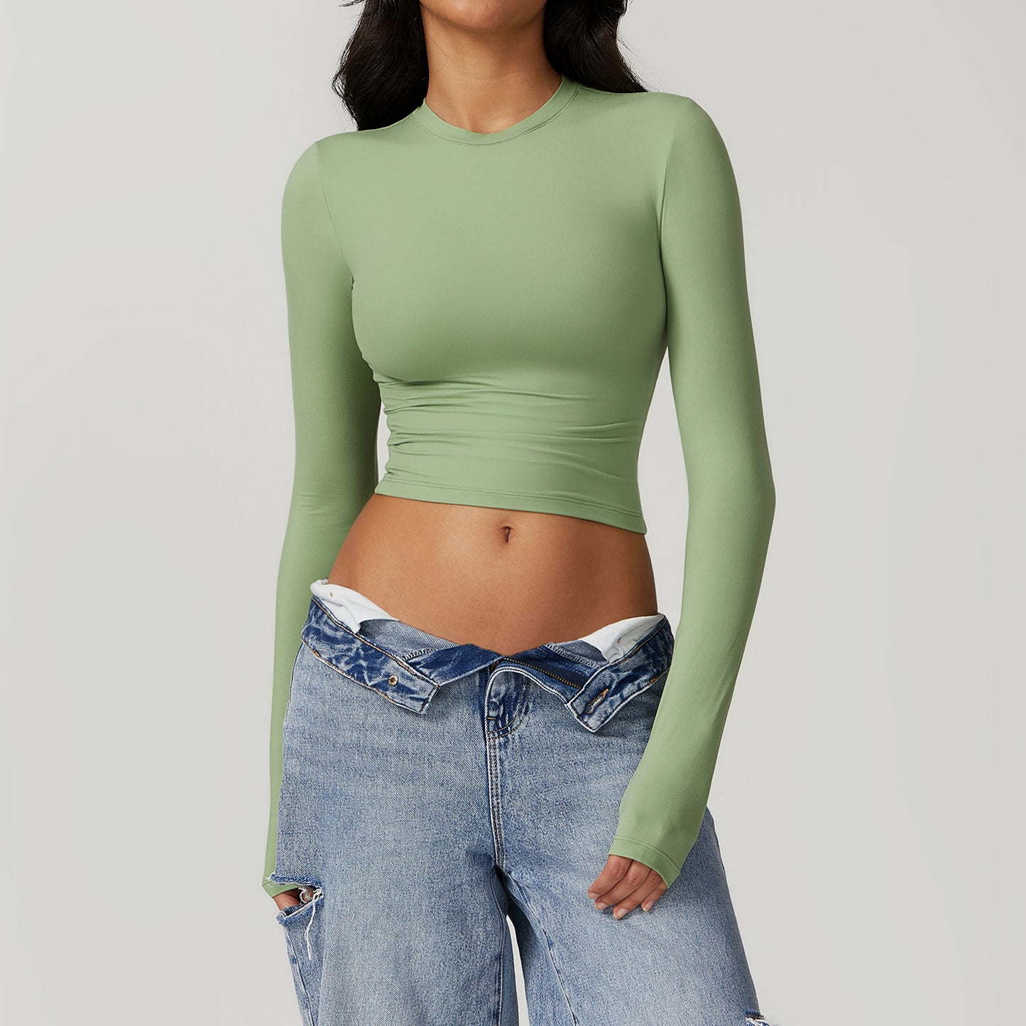 Compression Workout Shirt Long Sleeve Yoga Running Pilates Top