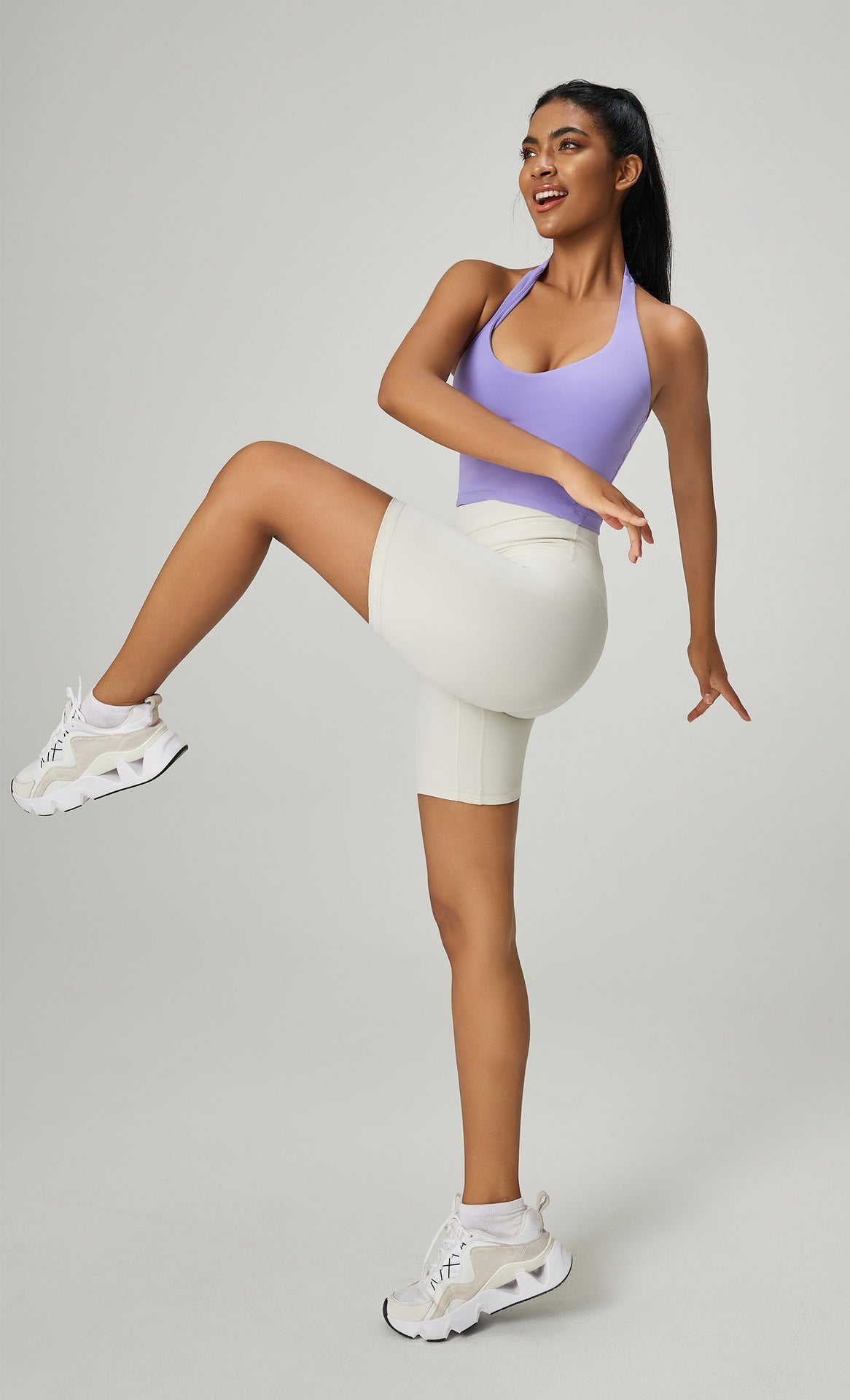 Double Brushed Yoga Shorts Women 3 Inch Workout Shorts Peach Booty Gym Shorts