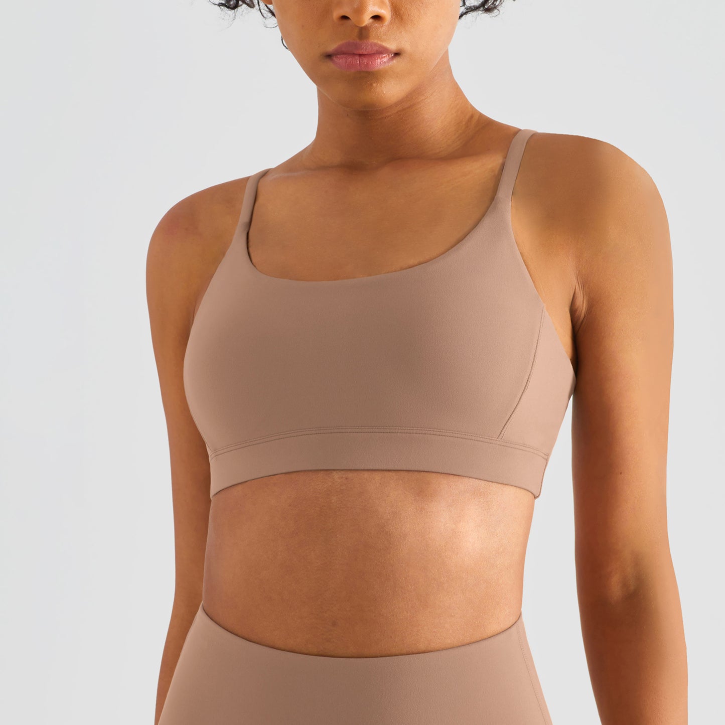 Luxury Lycra Yoga Tank Women Brushed Back Sports Bra Slim Strap Workout Top