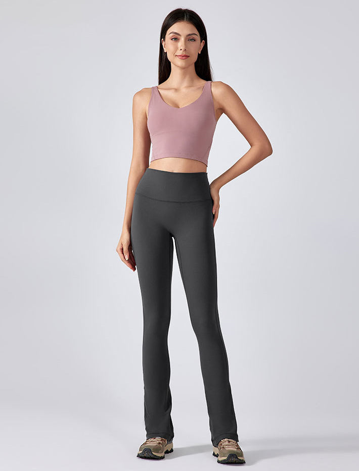 High Waist Seamless Yoga Pants Women Naked Feel Flared Leg Workout Trousers