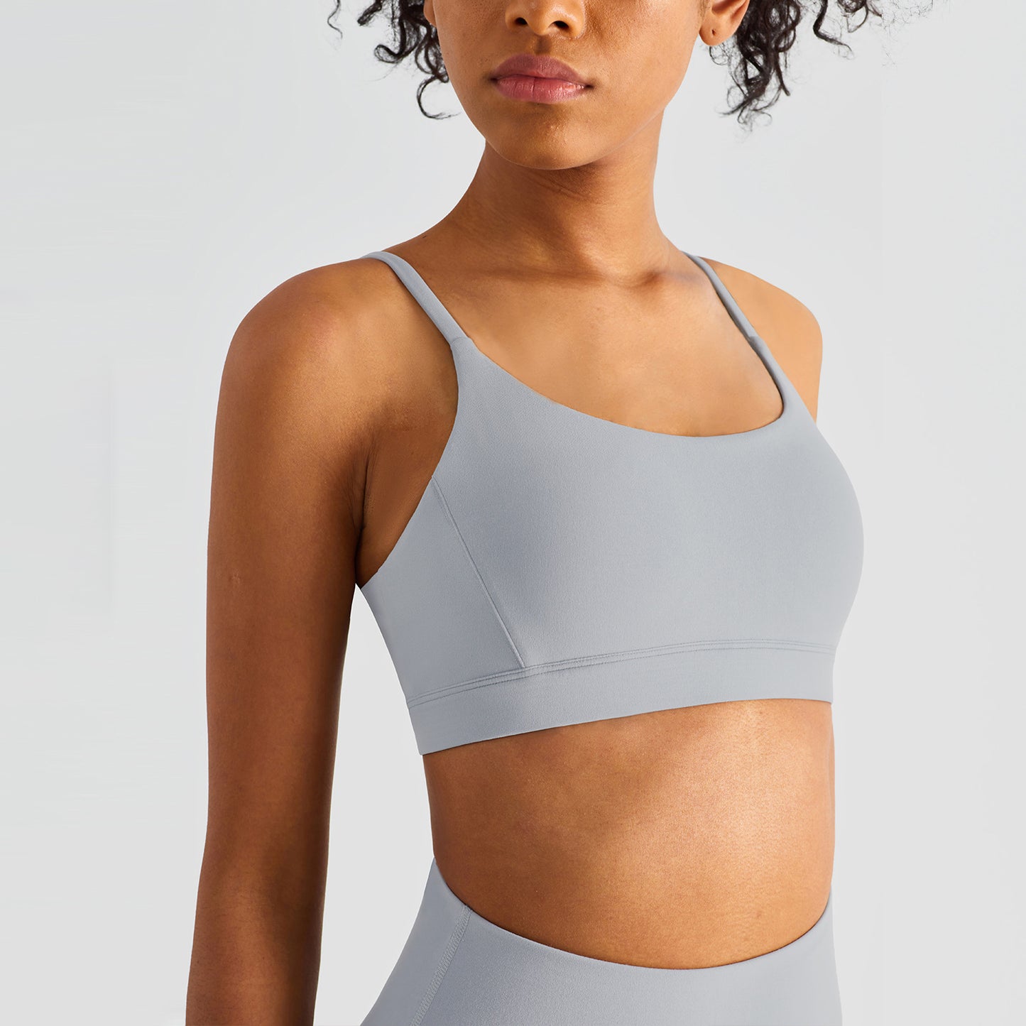 Luxury Lycra Yoga Tank Women Brushed Back Sports Bra Slim Strap Workout Top