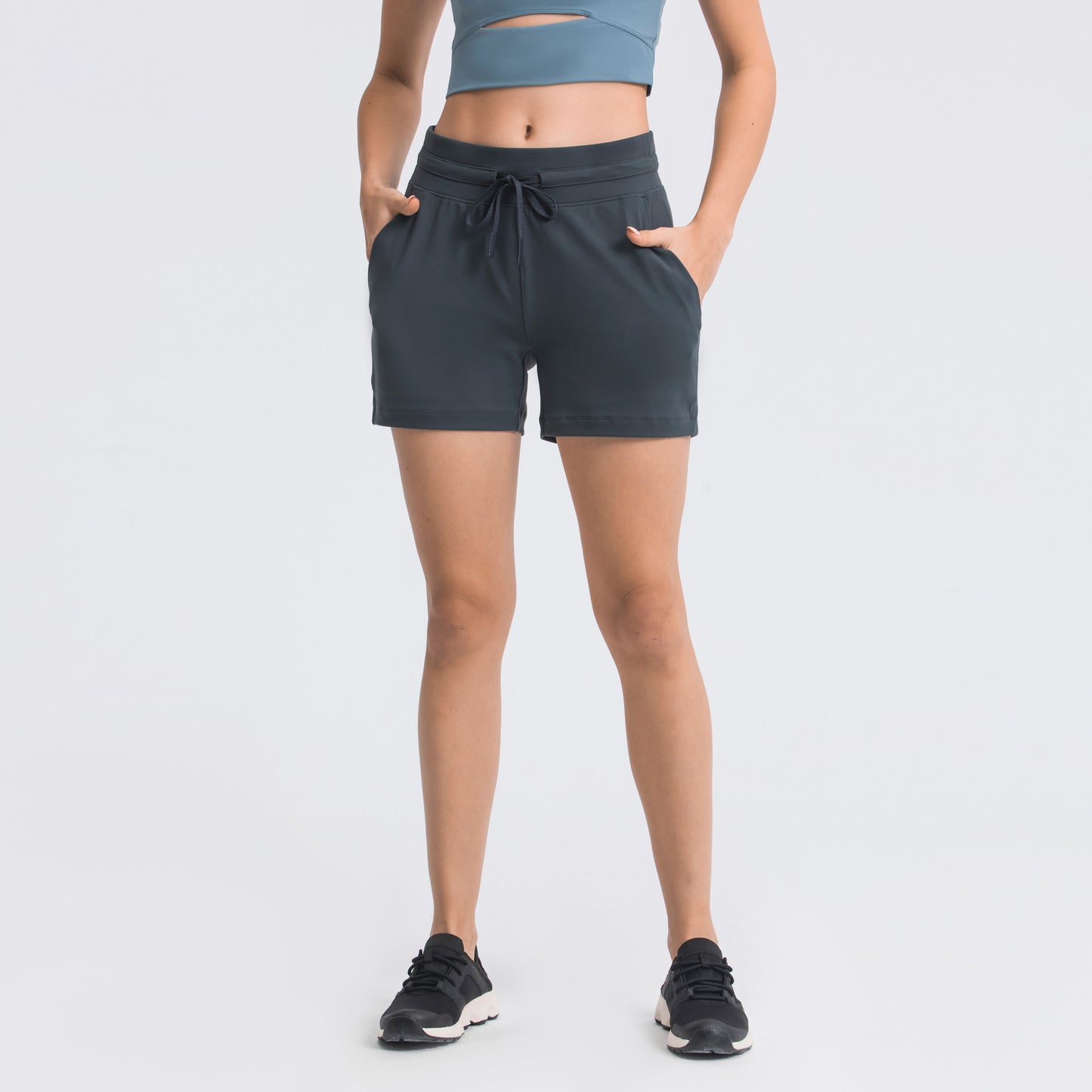 Drawstring Yoga Shorts Women Outdoor Casual 3 Inch Workout Running Shorts