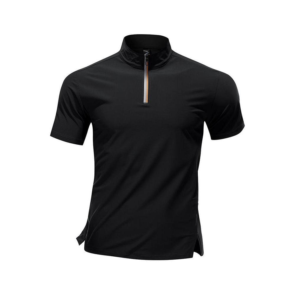 Half Zip Running Shirt Men's Stand Collar Workout Top Quick Dry