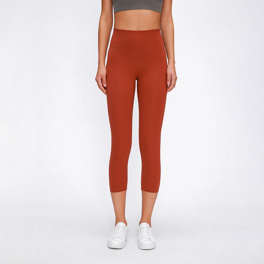 Double Brushed Yoga Capris High Waist Quick Dry Running Workout Pants