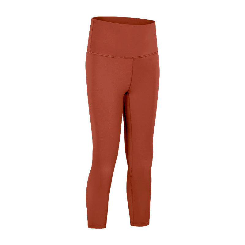 Double Brushed Yoga Capris High Waist Quick Dry Running Workout Pants