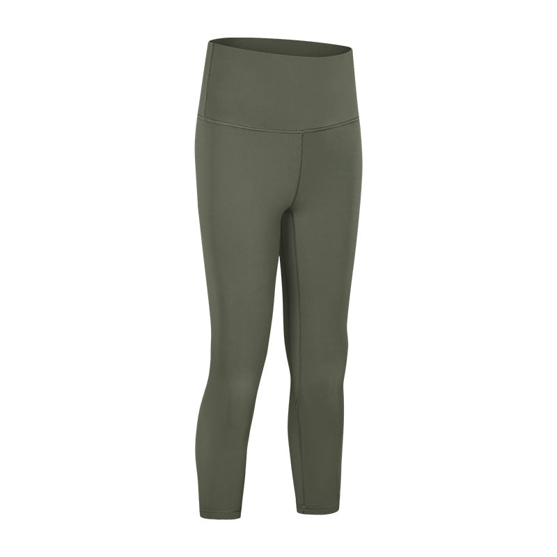 Double Brushed Yoga Capris High Waist Quick Dry Running Workout Pants
