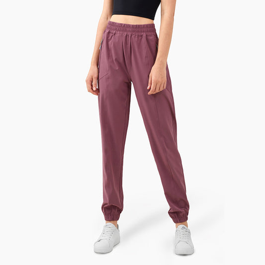 High-Waist Running Pants - Zipper Pocket Peach Butt Loose Fit Joggers