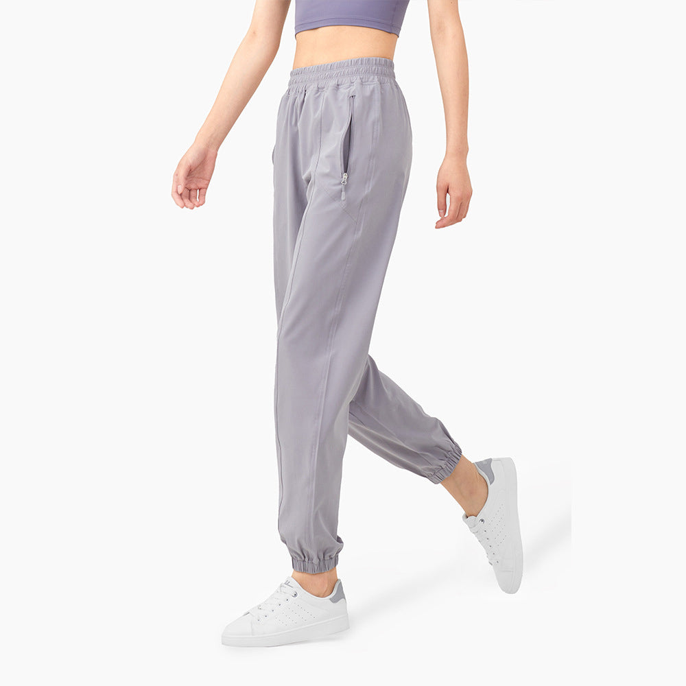 High-Waist Running Pants - Zipper Pocket Peach Butt Loose Fit Joggers