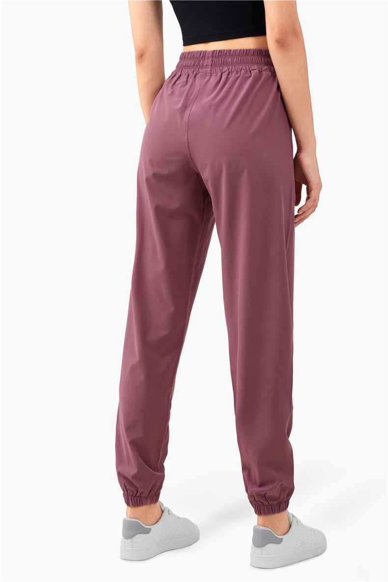 High-Waist Running Pants - Zipper Pocket Peach Butt Loose Fit Joggers