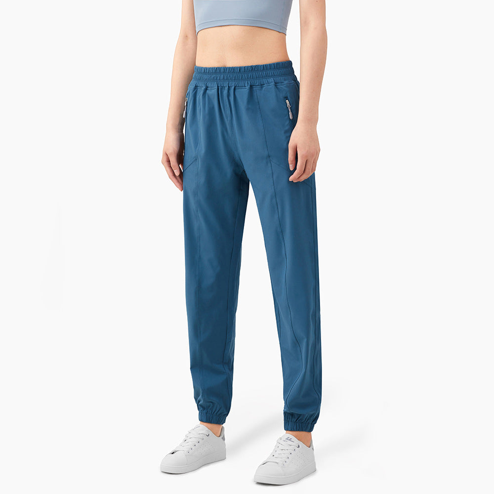 High-Waist Running Pants - Zipper Pocket Peach Butt Loose Fit Joggers
