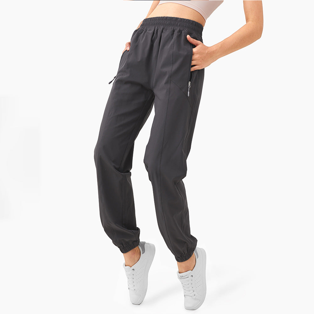 High-Waist Running Pants - Zipper Pocket Peach Butt Loose Fit Joggers