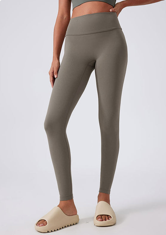 High Waist No Front Seam Yoga Pants Cargo Pocket Biking Running Workout Trousers