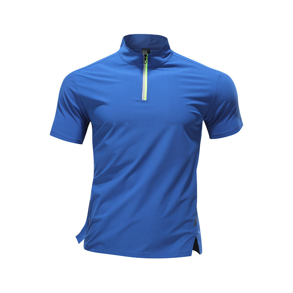Half Zip Running Shirt Men's Stand Collar Workout Top Quick Dry