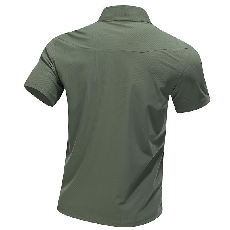 Half Zip Running Shirt Men's Stand Collar Workout Top Quick Dry