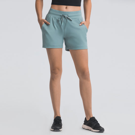 Drawstring Yoga Shorts Women Outdoor Casual 3 Inch Workout Running Shorts