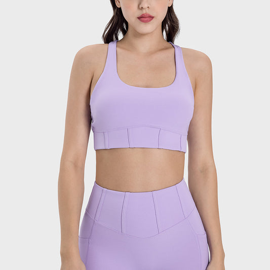 Nylon Sports Bra Women Moisture Wicking Shockproof Back Support Yoga Top