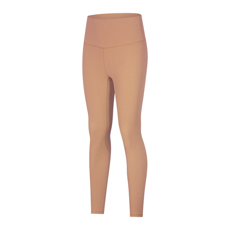 Ribbed High Waist Yoga Pants Women Sculpting Running Workout Leggings