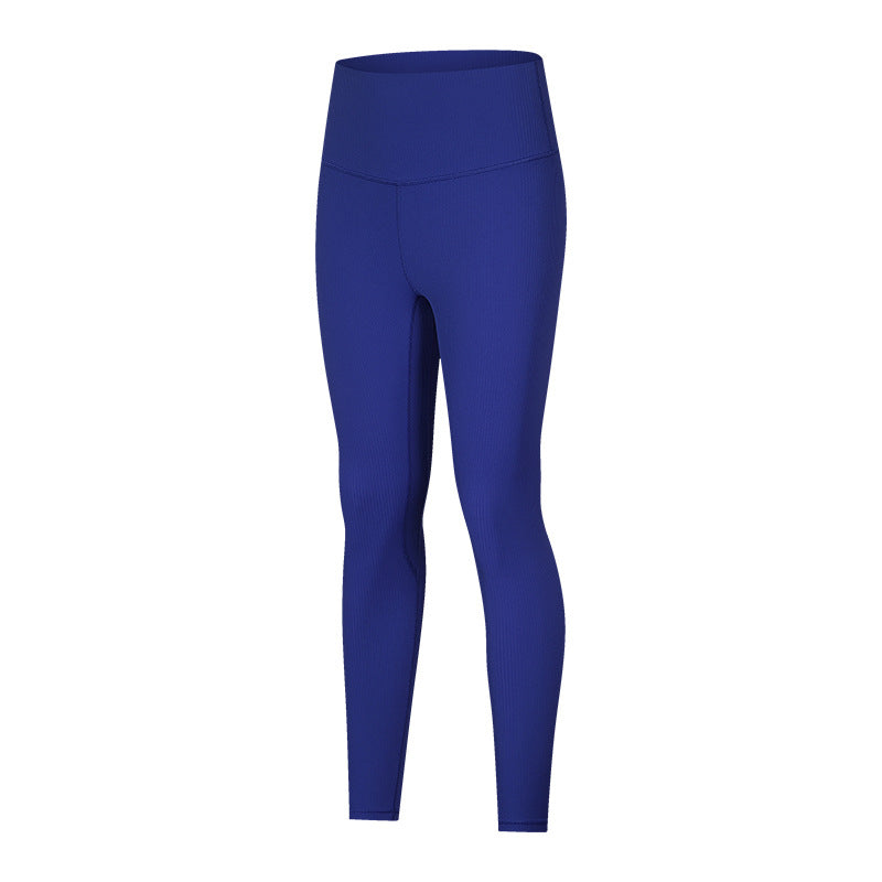 Ribbed High Waist Yoga Pants Women Sculpting Running Workout Leggings