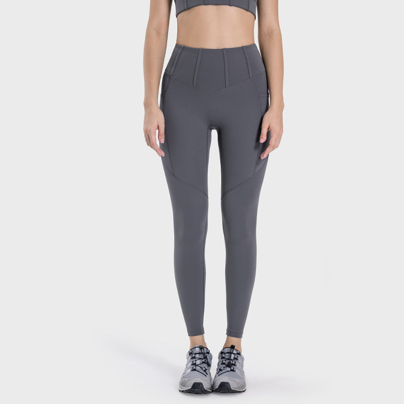 Seamless Yoga Pants High Waist Booty Lifting Side Pocket Workout