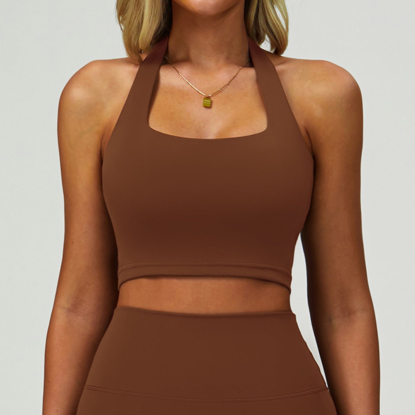 Halter Neck Sports Bra Quick Dry Shockproof Yoga Top Women