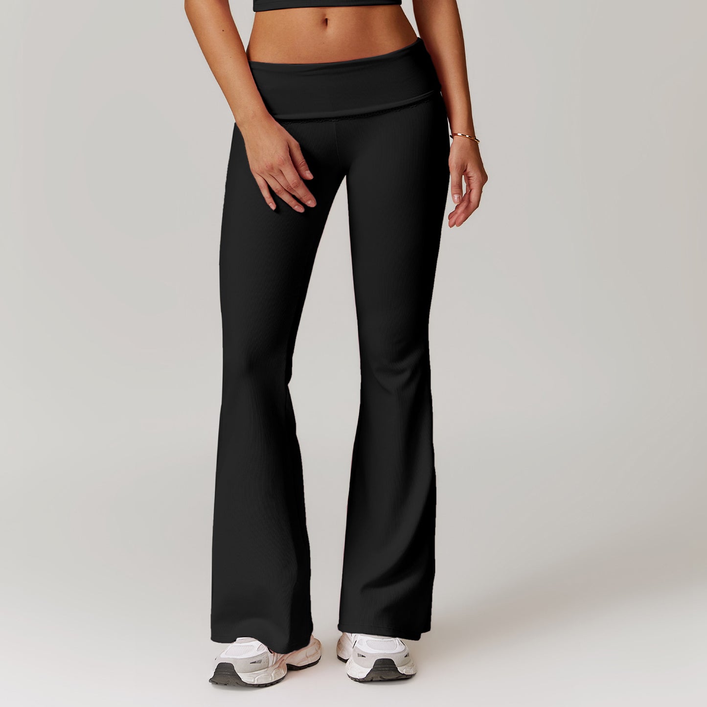 High Waist Flared Yoga Pants Booty Lifting Wide Leg Workout Trousers