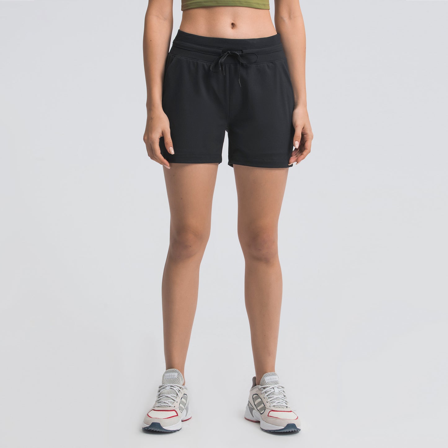 Drawstring Yoga Shorts Women Outdoor Casual 3 Inch Workout Running Shorts
