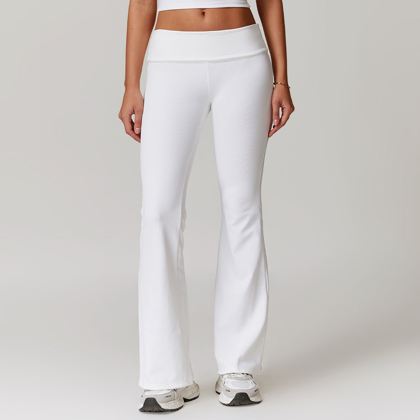 High Waist Flared Yoga Pants Booty Lifting Wide Leg Workout Trousers