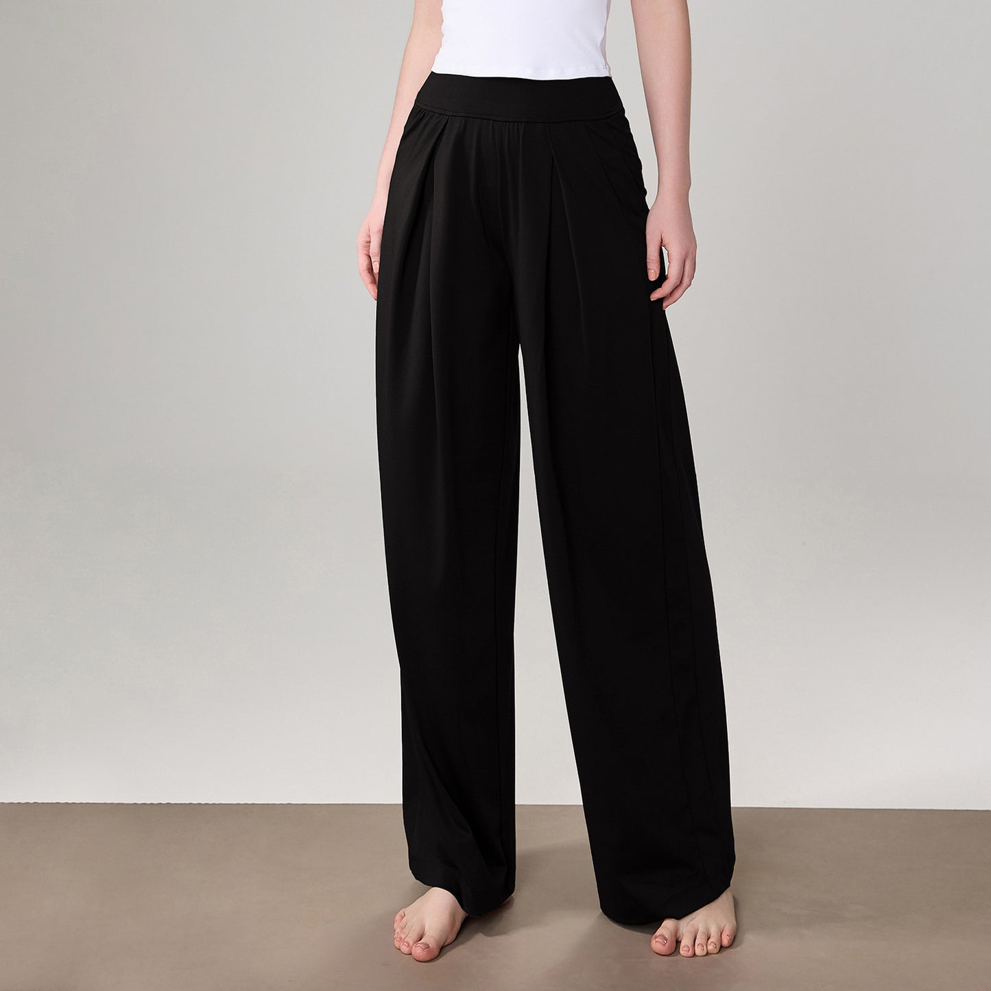 Loose Fit Yoga Pants Women High Waist Flared Trousers Breathable Workout