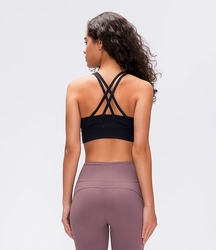 Shockproof Sports Bra Women Crisscross Back Running Yoga Workout Top