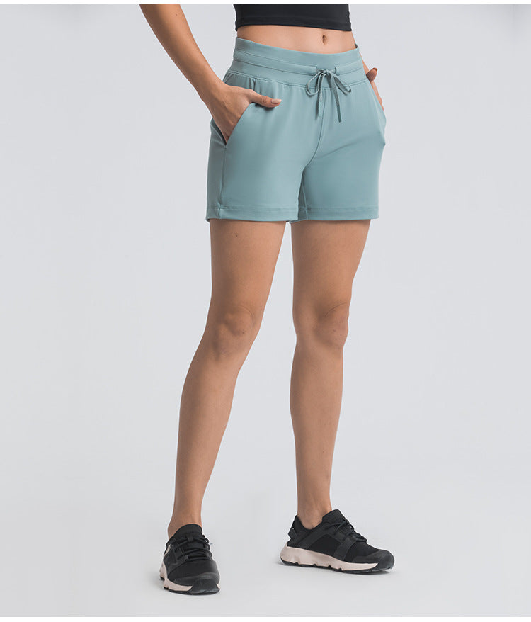 Drawstring Yoga Shorts Women Outdoor Casual 3 Inch Workout Running Shorts
