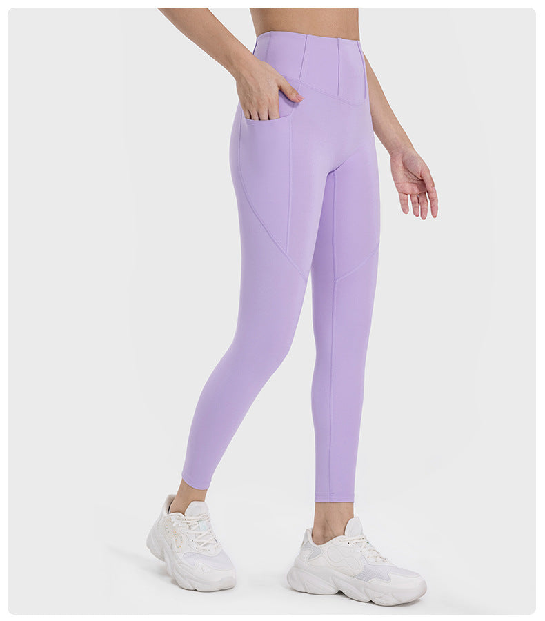 Seamless Yoga Pants High Waist Booty Lifting Side Pocket Workout