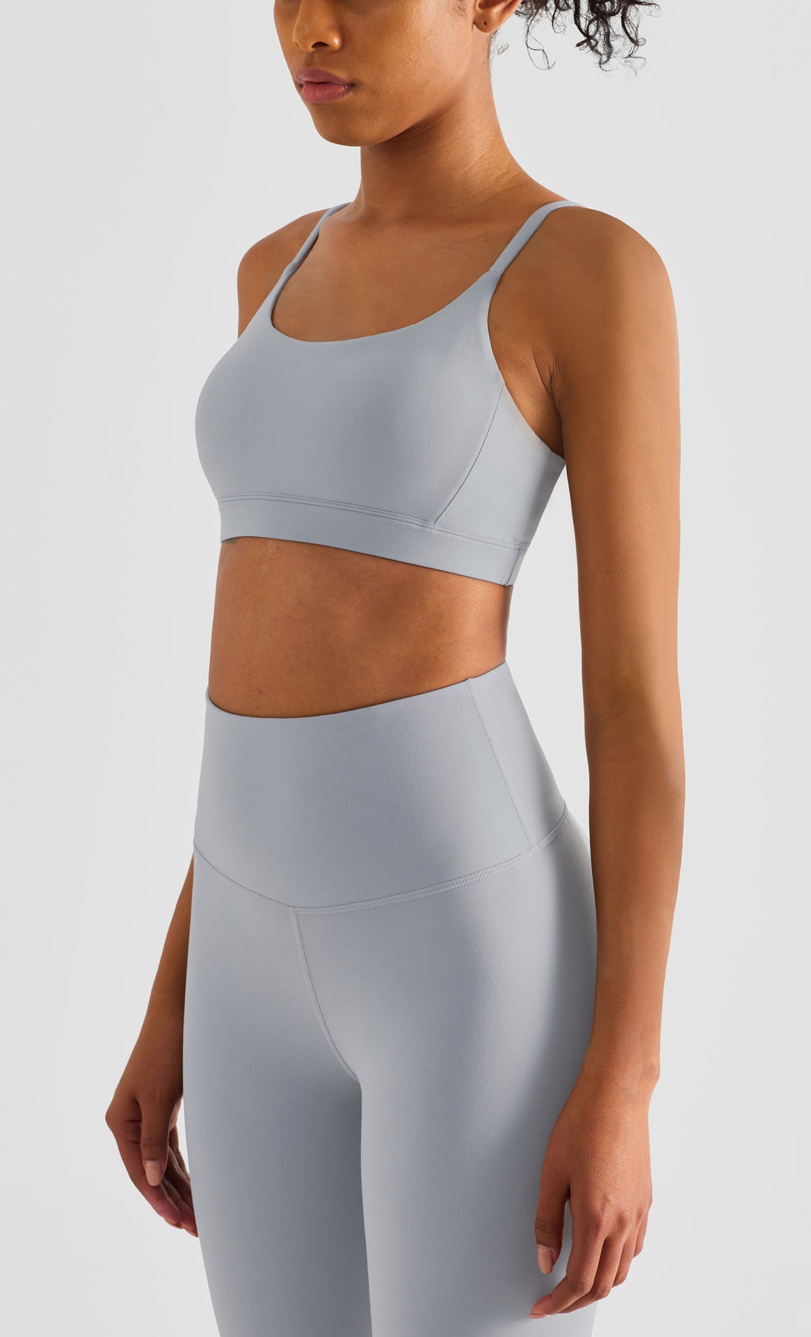 Luxury Lycra Yoga Tank Women Brushed Back Sports Bra Slim Strap Workout Top