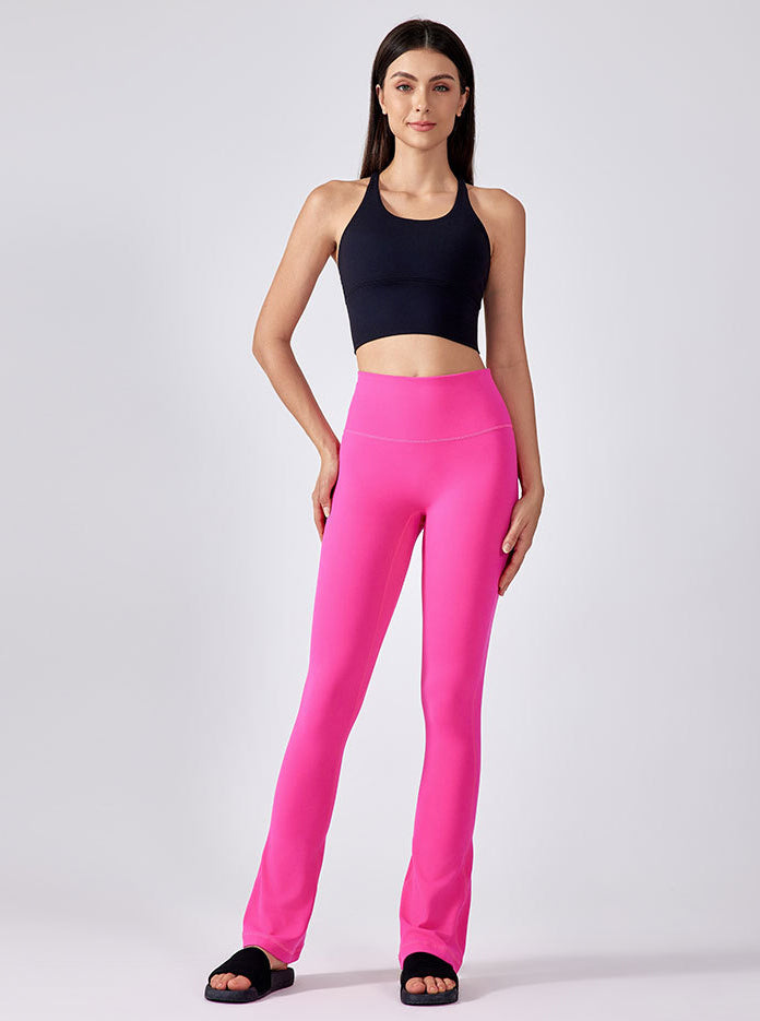 High Waist Seamless Yoga Pants Women Naked Feel Flared Leg Workout Trousers