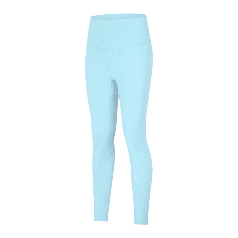 Ribbed High Waist Yoga Pants Women Sculpting Running Workout Leggings