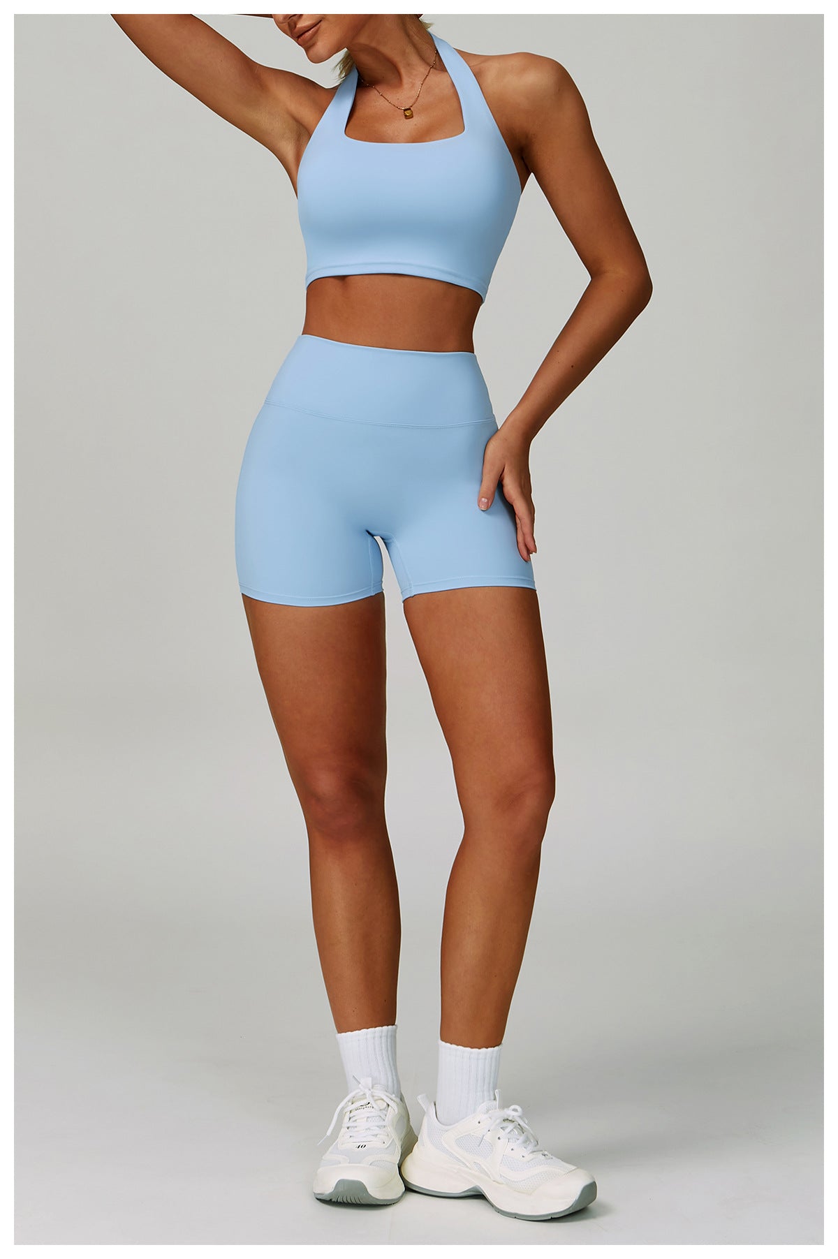 Halter Neck Sports Bra Quick Dry Shockproof Yoga Top Women