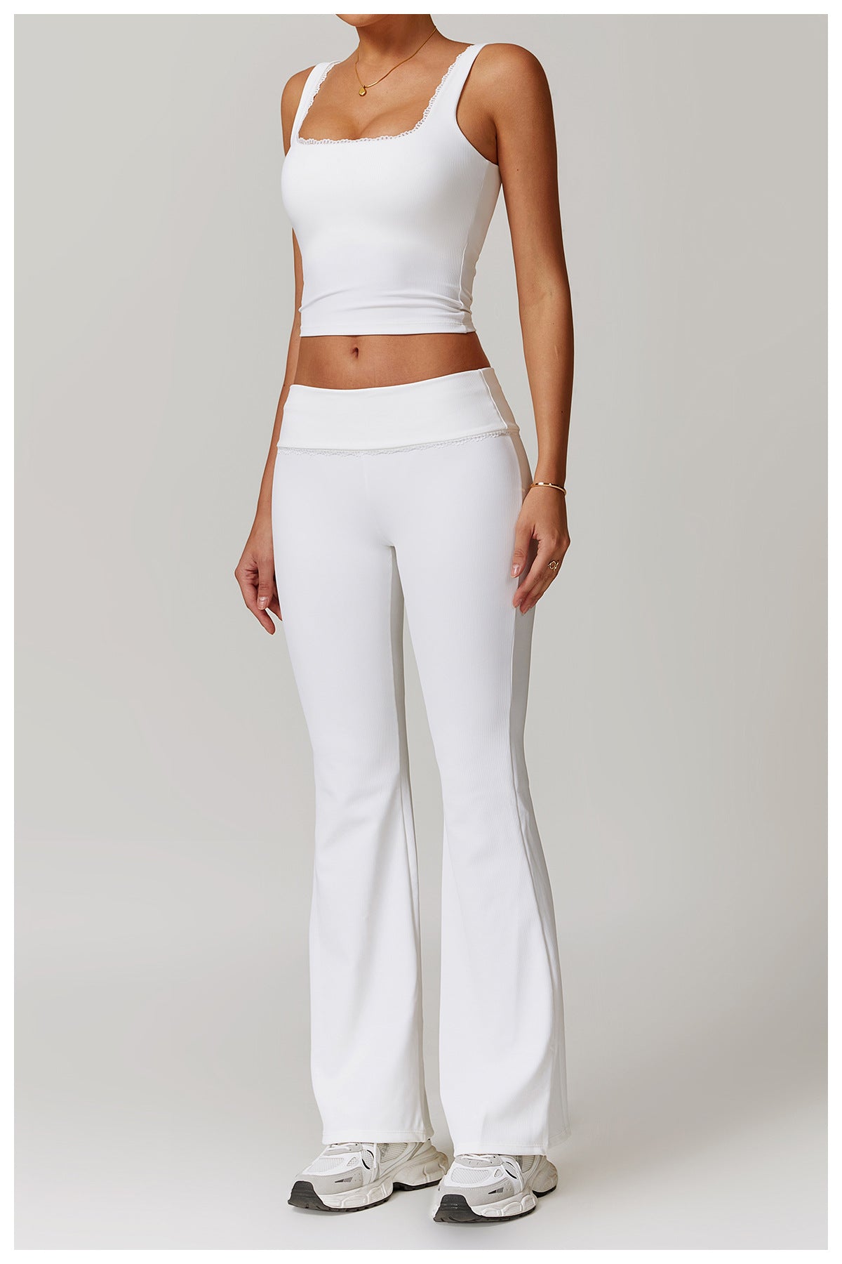 High Waist Flared Yoga Pants Booty Lifting Wide Leg Workout Trousers