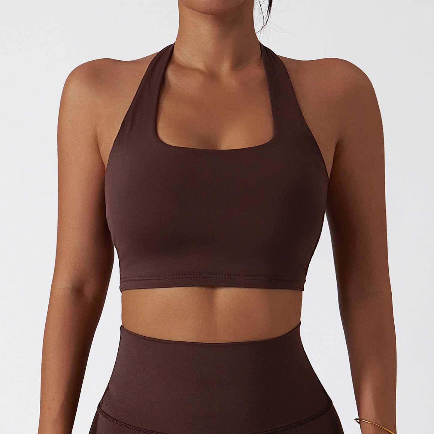 Halter Neck Sports Bra Quick Dry Shockproof Yoga Top Women