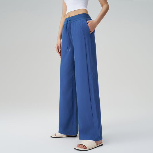 Cooling Sun Yoga Pants - High Waist Drawstring Wide Leg Workout Trousers